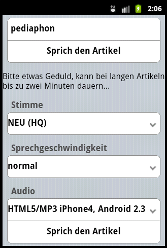 Screenshot 2 Pediaphon iWebkit auf Android